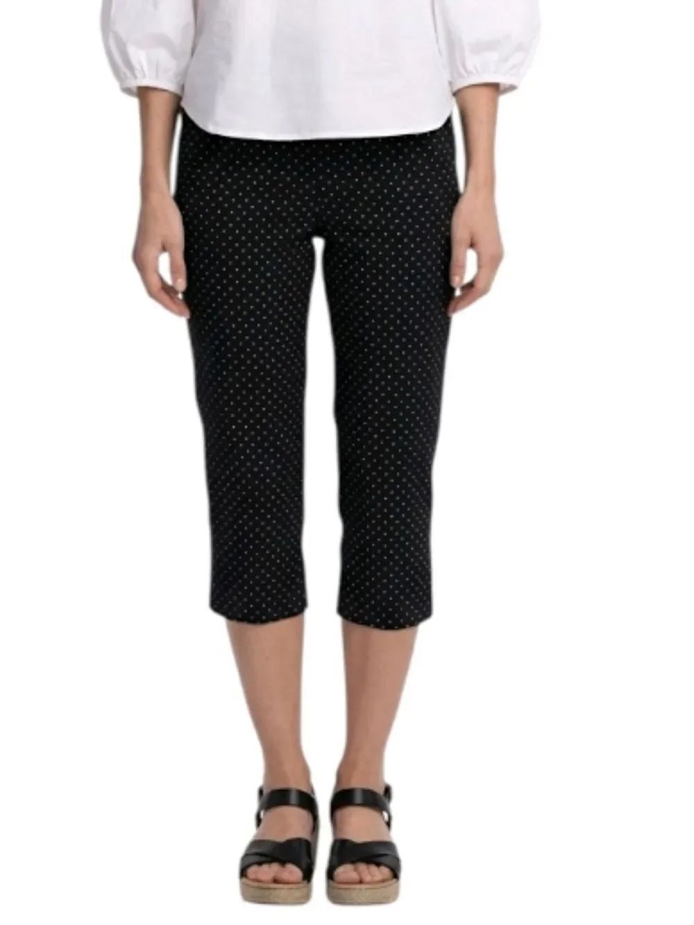 Briggs New York Black Polka-dot  Petite Capri Pants Size 10P